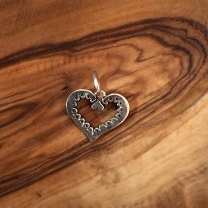 Sterling Silver French Lace Heart Charm